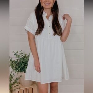 White Button-Up Dress